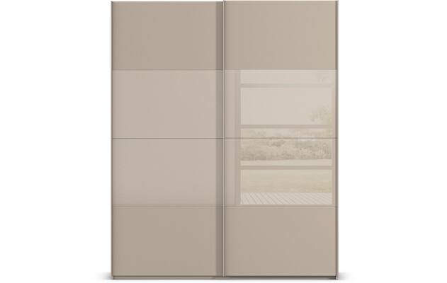 Goossens kledingkast finca combi glans mat glas bruin hoogwaardig meubelplaat - 8244427-{merk}-finca-combi-sts-bruin-schuifdeuren-01